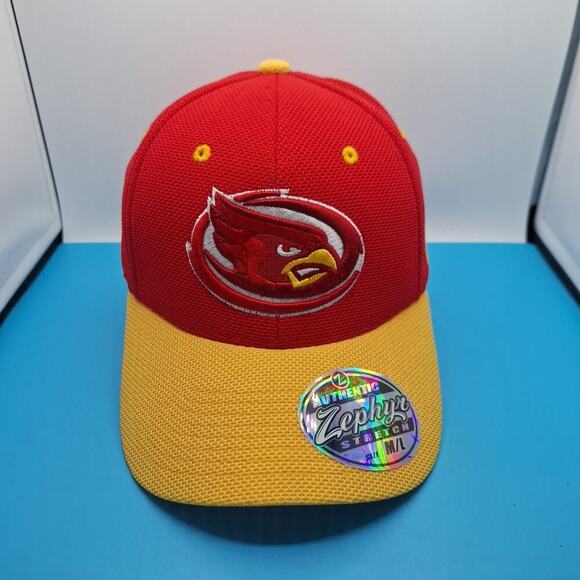 Iowa State Cyclones ISU Red Yellow Zephyr Size M/L Hat Cap Stretch Fit - Picture 1 of 9